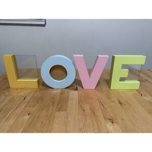 VTG LOVE Wood Stand Free Picture Frame-Each letter Nursery